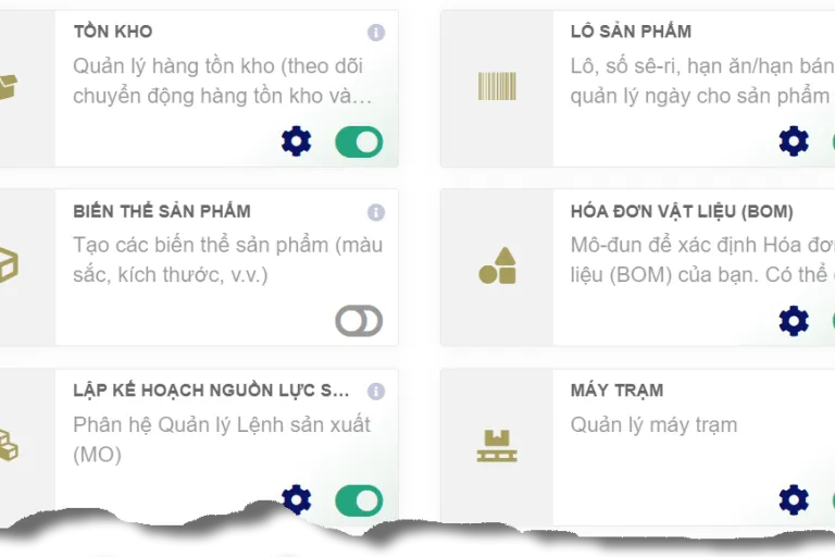 Các tính năng hỗ trợ quá trình sản xuất