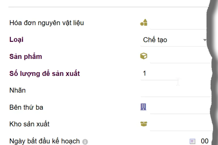 Tạo lệnh sản xuất